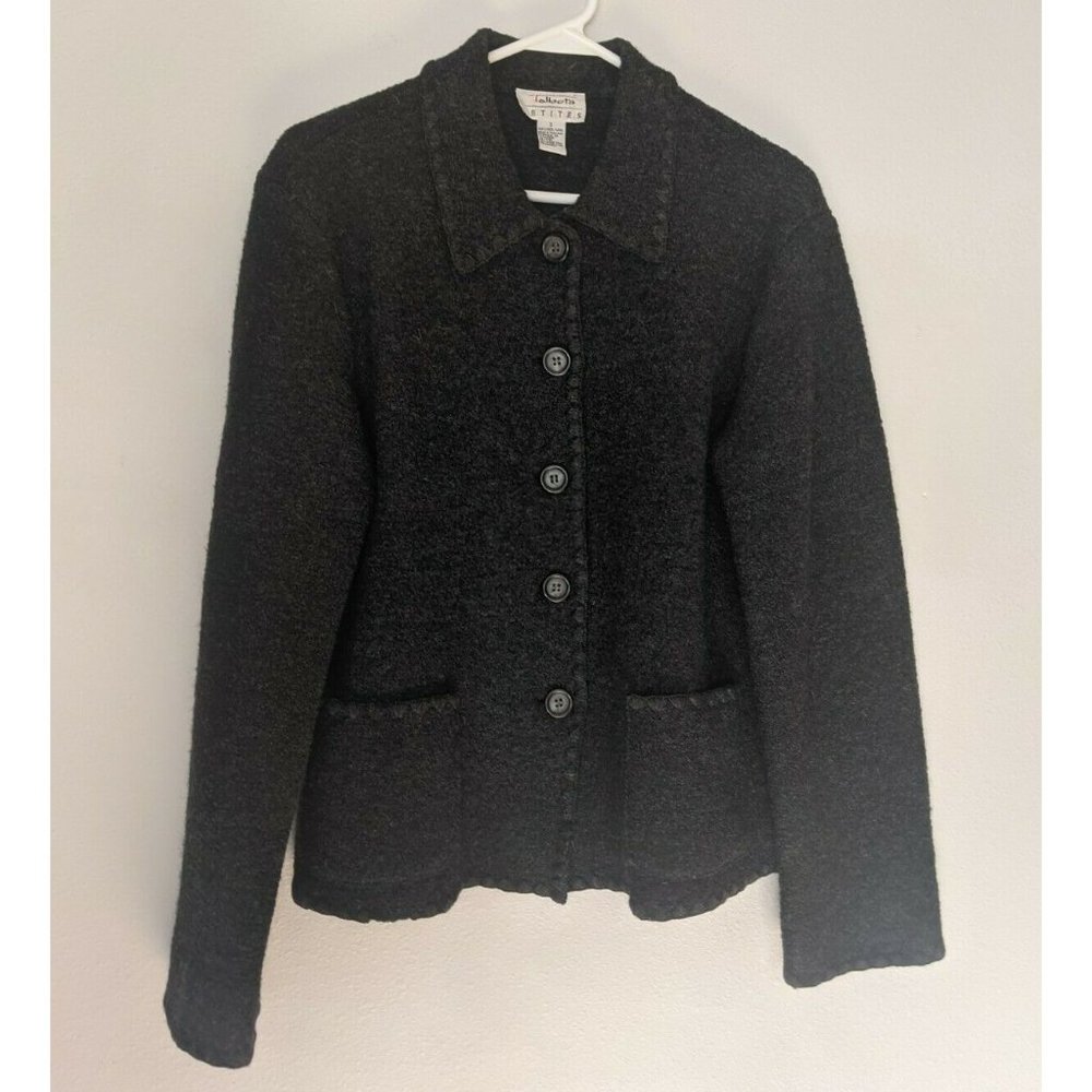 Talbot's Woman's Size Small Vintage 100% Wool Jacket With Buttons Gray